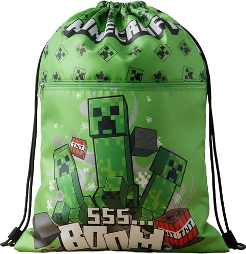 MINECRAFT Sac de sport pour enfants, maternelle, gymnase et piscine, sac à chaussures pour l'école, le sport, les voyages et les loisirs