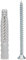 FISCHER Universaldübel UX 6 x 50 R S/5, je 25 Nylondübel mit passenden Schrauben, Allzweckdübel mit Rand, für optimalen Halt bei Befestigungen in Beton, Gipskarton, Kalksand-Lochstein uvm.