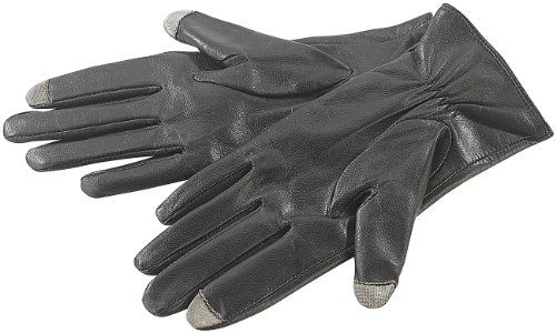 PEARL urban kapazitive Handschuhe: Touchscreen-Handschuhe, Ziegenleder, f. Herren, Gr. 8 (M) (Handschuh für Touchdisplay, Kapazitiver Lederhandschuhe, Senioren Handy)