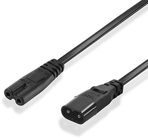 BestPlug 2 m Câble d'alimentation Câble d'alimentation, C8 Prise mâle vers C7 Femelle Femelle Femelle, Noir