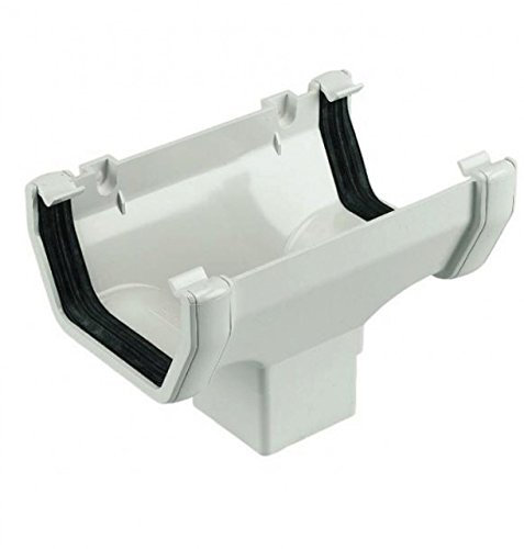 FLOPLAST 114 millimetri quadrato grondaia Running Outlet - Bianco