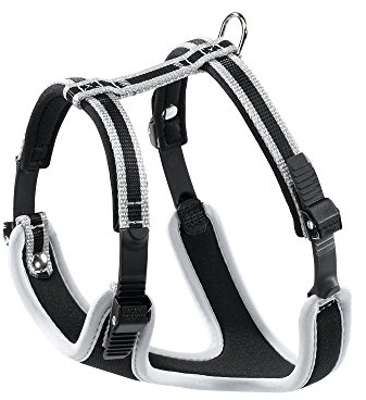 Ferplast Kleines Hundegeschirr ERGOCOMFORT SMALL, verstellbares Hundegeschirr, bequem, gepolstert, doppelter Mikroverstellverschluss, Schnellverschluss, Silber