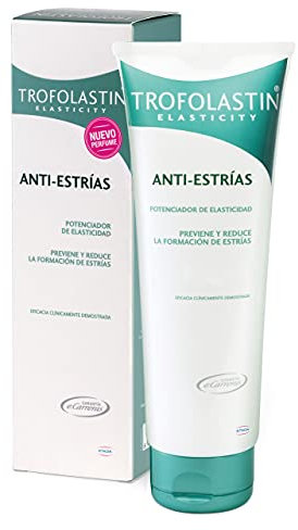 Trofolastin, Crema Antiestrías Reafirmante, Hidratación y Prevención de Estrías, Con Centella Asiática, Piel Flexible y Elástica, 250ml