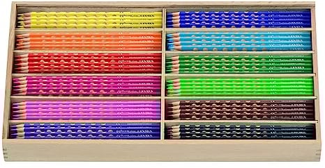 LYRA Groove Slim L2824144, Schoolpack mit 144 Farbstiften im Holzkasten, sortiert