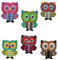 alles-meine.de GmbH 6 TLG. Set: Eulen - bunt - 3,6 cm * 4,1 cm Bügelbild - Aufnäher Applikation - Kinder Uhu Tiere Tier Eulen Vögel Vogel/Sticker Eulensticker