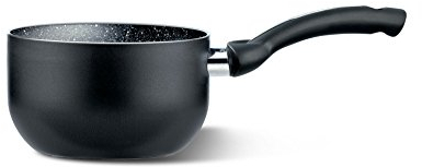Pensofal, Casseruola, Serie BioStone®, Alluminio con rivestimento antiaderente, Diametro 16 cm, 1.5 litri, 1 Manico in bakelite, Adatta All'Induzione, Effetto Pietra, Nero