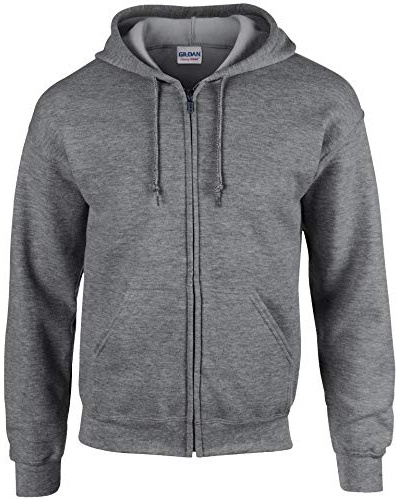 Gildan Heavy Blend Unisex Adult Full Zip Hooded Sweatshirt Top (L) (Graphite Heather)