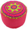 GURU SHOP Besticktes Meditationskissen mit Dinkelfüllung, Yoga Kissen, Yogakissen, Sitzkissen, Bodenkissen, Dekokissen - Pink, Rosa, 15x29x29 cm, Meditationskissen & Sitzkissen