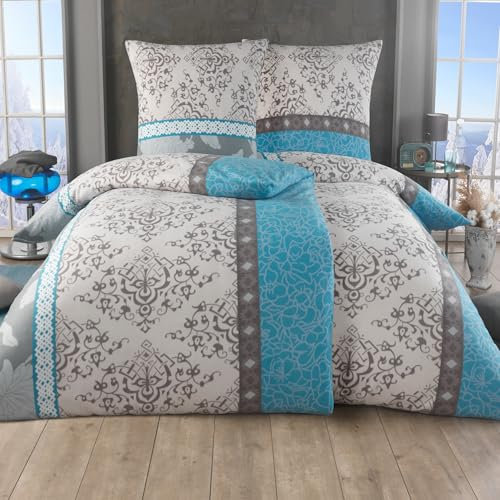 BFW 4 TLG Warme Microfaser Fleece Winter Bettwäsche 135x200 + 80x80 viel Auswahl, Design - Motiv:Design 14