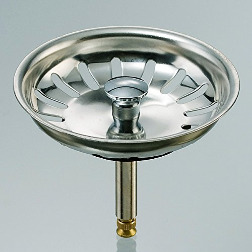 Bonde universelle pour évier de cuisine - commande excentrique/écoulement de 8,9 cm/panier de 81 mm de diamètre/tige de levage de 8 x 44 mm - 62 mm avec joint inclus/Ø 43 mm - fabriqué en Allemagne