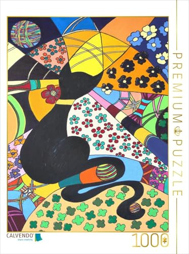 CALVENDO Puzzle Lady-Kätz, Petra Kolossa, Acryl auf Leinwand, 70x50, 2017 | 1000 Teile Lege-Größe 48 x 64 cm Foto-Puzzle für glückliche Stunden