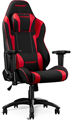 AKRACING Gaming Stuhl Core EX mit Kissen, Stoffbezug - Rot/Schwarz