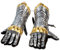 QUALITYMUSICSHOP Armor-Paar, Messing-Akzente, Stulpenhandschuhe, Mittelalter, Kreuzritt, Stahl
