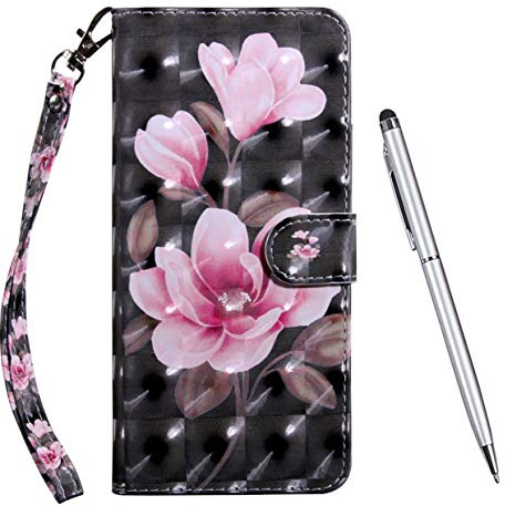 TOUCASA Hülle Kompatibel mit Samsung Galaxy A20S, Handyhülle Brieftasche PU Leder Flip [3D] Case Magnetverschluss Handytasche Klapphülle Tasche Lederhülle Schutzhülle (Magnolie)