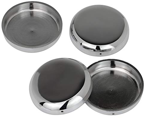 Solid Brass Castor Cups (Set of 4) – Chrome/Silver Finish – Antique Vintage – Genuine Solid Brass – UK Company