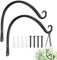 FEED GARDEN Wall Hook Hanging Plant Bracket 14 Inch, Decorative Straight Plant Hanger for Hanging Bird Feeders, Wind Chimes, Flower Baskets, Yoga Mat, Indoor/Outdoor Use 2 Pack,Black
