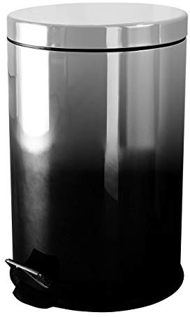 Daewoo Callisto 20L Bin, Sturdy Trash Can with Foot Pedal, Made from SS410 Stainless, Hygienic Design Prevents Spreading Germs, 39.5cm-Ombre Effect Silver, Black/Steel, 20L Pedal Bin, BIN1082