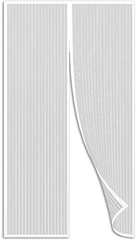 Tenda zanzariera Magnetica Zanzariere a Rullo Chiusura Automatica Magnetica Anti-Zanzare per Porte Scorrevoli, Garage, Bianco 70x220cm(28x87inch)