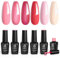 Beetles Gel Nagellack, 6 Farben Gel-Lack Nude-Pink Rose Rot Milchweiß Sweetheart Candies Collection Soak-Off-UV-LED-Nagellampe Lichtnägel Sommer Nagelgel Geschenk für Frauen