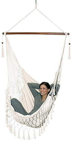 Trendyshop365 Hängeschaukel Hängematte Hänge-Sessel Baumwolle Stuhl Komfort