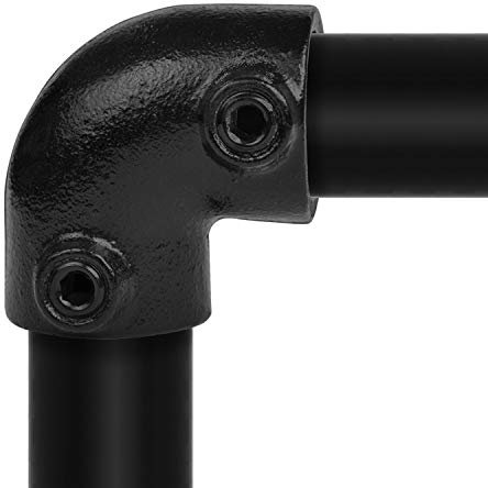 Klemp - Schwarz Bogen-Stück/Knie-Stück Rohrverbinder Ellbogen-Verbinder-Stück, inkl. Schrauben Typ 6BB - 26,9 mm / ¾