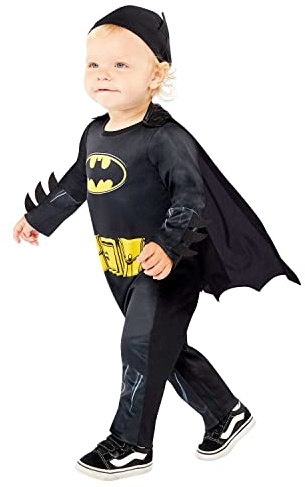 Amscan - Baby-Kostüm Batman, Strampelanzug, Umhang, Mütze, Super Heroes, Motto-Party, Karneval