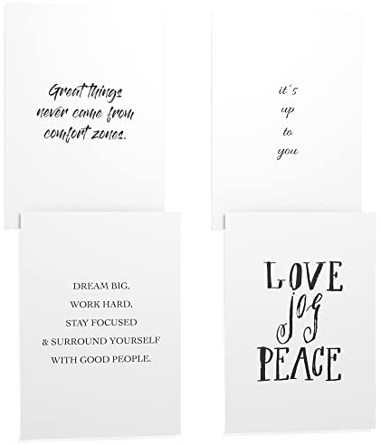 Papierschmiede® Premium Spruchposter Set 4er DIN A1, Motiv: Motivation (english), Typografie Bilder Wohnzimmer Schlafzimmer ohne Rahmen