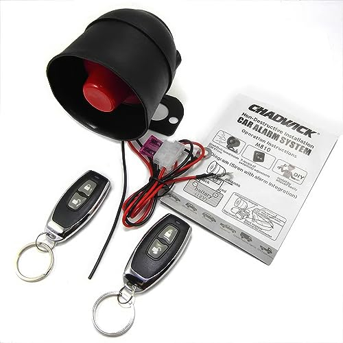 Riloer Auto Alarmanlagen, Universal Alarmanlage Mit 2 Fernbedienung, Cw-8110 Auto-Sicherheitshupe 120Db Einbruch-Sicherheitsalarmanlage, 12V 20W 6-Ton-Alarmgerät Einbruchmeldeanlage Kit