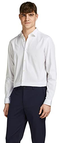Jack & Jones Jprblacardiff Chemise L/S Noos, Blanc/Coupe : Coupe ajustée, XS Homme