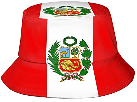 Fashion Peru Flagge Fischerhut Peruanischer Fischerhut Sommer Breite Krempe Sonnenschutz Hüte für Damen Herren, Fahne Peru-1, Einheitsgr��e