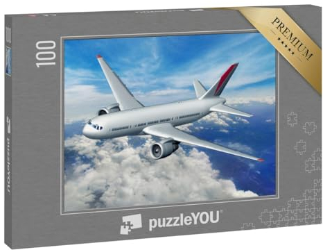 puzzleYOU: Puzzle 100 Teile „Flugzeug über den Wolken“
