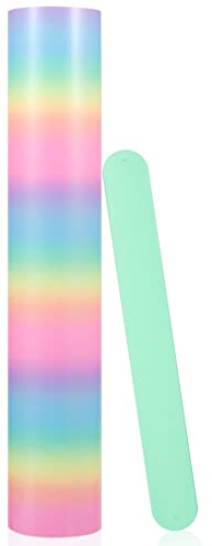 VINYL FROG Regenbogen Vinylfolie Plotter Glänzend Pastellfarben Plotterfolie Vinyl 30,5x155cm Selbstklebende Folie für DIY-Geschenke, Tasse, Fenster, Keramik, Kunststoff