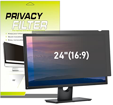 24 inch Computer Privacy Screen Filter for 16:9 Widescreen Display, SOPPY Screen Privacy Filter,Anti Spy Anti-Glare Blue Light Blocking Screen Protector Film (WxH: 531mmx298mm)