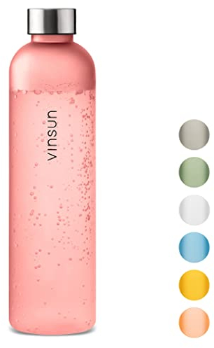 Vinsun Trinkflasche 650ml rosa - wiederverwendbar, Kohlensäure geeignet, BPA frei, Tritan - nachhaltige Getränke Flasche für Sport, Outdoor, Schule, Uni, Fahrrad, Büro, Gym