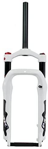 HSQMA Fat Bike Fork 20Inch BMX E-Bike Suspension Fork 110mm Travel Air Fork For 4.0 Tire Beach Snow 1-1/8 QR 9mm Manual Lockout (Color : White)