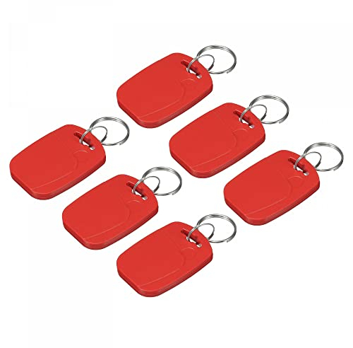 sourcing map 6 Pack IC Karte M1 Schlüssel RFID 13.56MHz Kontaktlose Etikett für Zutritt Rot