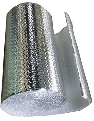 Aluminium Isoliermatte Selbstklebend Isolierfolie Dämmfolie Thermofolie für Fenster Auto Camping oder Pool Perfekt als Wärmedämmung Kälteschutz und Verdunklung(Size:1*25m)