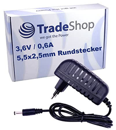 Trade-Shop 3,6V 0,6A Netzteil Ladegerät Ladekabel 200cm lang kompatibel mit Bosch PSR 2.4 V Akku-Stabschrauber ersetzt 2607224790, 2607224879