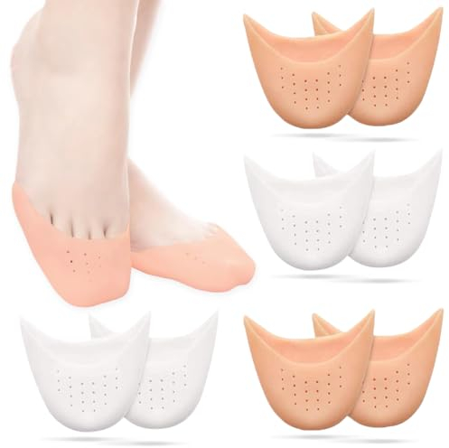 Soft Silicone Gel Toe Protectors Covers, 4 Pairs Toe Caps with Breathable Hole, Metatarsal Pads with Forefoot Cushion, Ballet Pointe Dance High Heel Shoe Pads, Pain Relief Metatarsal Covers