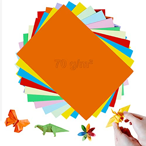 100 Blatt A4 Bastelpapier, 70 g/m² Dünnes Färbigen Kopierpapier, Färbigen Tonpapier, Buntpapier, für DIY Origami und Basteln Gestalten (Nicht eine Papierstau)