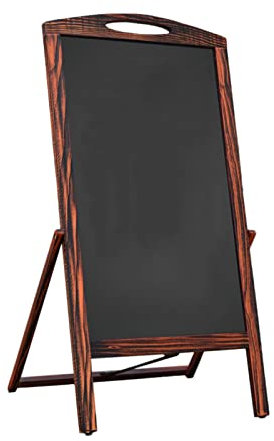 Tableau Noir sur Pied, Tableau À Craie en Bois Marron Rustique pour Affichage, Menu De Restaurant,Mariage,Ecole