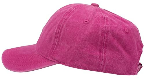 fashionchimp Baseballcap im Vintage Used-Look aus 100% Baumwolle, Unisex Jeans Denim Cap (Rosa 02)