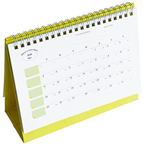 Operitacx 1 Stück 2021 Schreibtischkalender Stehender Klappkalender 2021 Tischplaner Monatlicher Flip-desktop-kalender Stehkalender 2021 180 g Hochwertiges Papier Muschelschale Falten Zelt