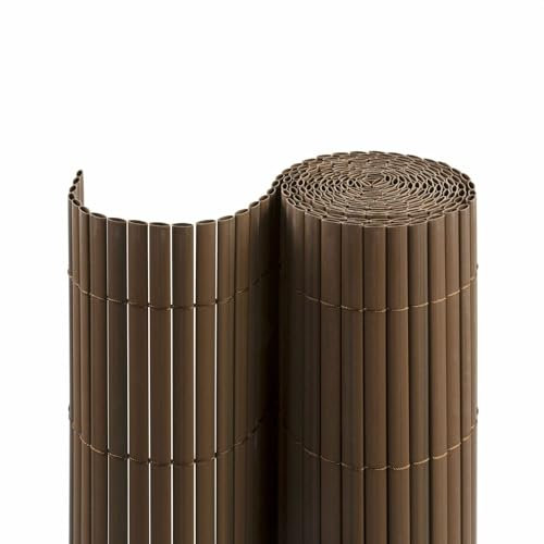 casmartis PVC Sichtschutzmatte - braun - 120 x 800 cm (2-teilig) - Zaunsichtschutz, Sichtschutzzaun, Balkonverkleidung, Zaunblende
