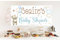 Print A Party Personalised Baby Shower Banner Welcome Sign Board Poster Teddy Bear Balloons Theme Brown Neutral Blue or Pink (Banner)