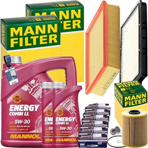 BandelOne enthält Mann Inspektionspaket+7L Mannol 5W-30 Motoröl passend für 3er E36 320-328i