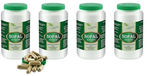 VITA IDEAL Vegan® NOPAL 4x 360 KAPSELN - Feigen - Kaktus - Opuntia - Tagesportion 800mg FEIGENKAKTUS reines Pulver. Pflanzlich, natürlich & ohne Zusatzstoffe