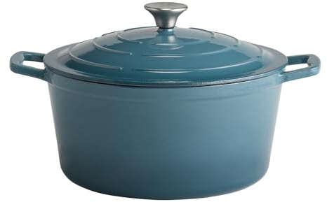 APS 88315 5 Stars Cocotte en fonte avec couvercle compatible induction et four avec support de couvercle Ø 28 cm 6 l Anthracite