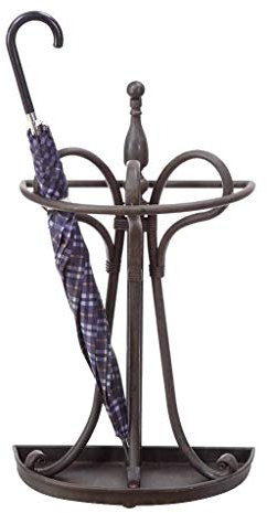 SIBEG Porte-parapluie Vintage en fonte support en métal support debout libre pour longues cannes de parapluie courtes cannes de marche (noir) (noir)
