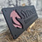 Horse stable Pony laser cut black mirror personalised name door plate (L6- Elegand Head)